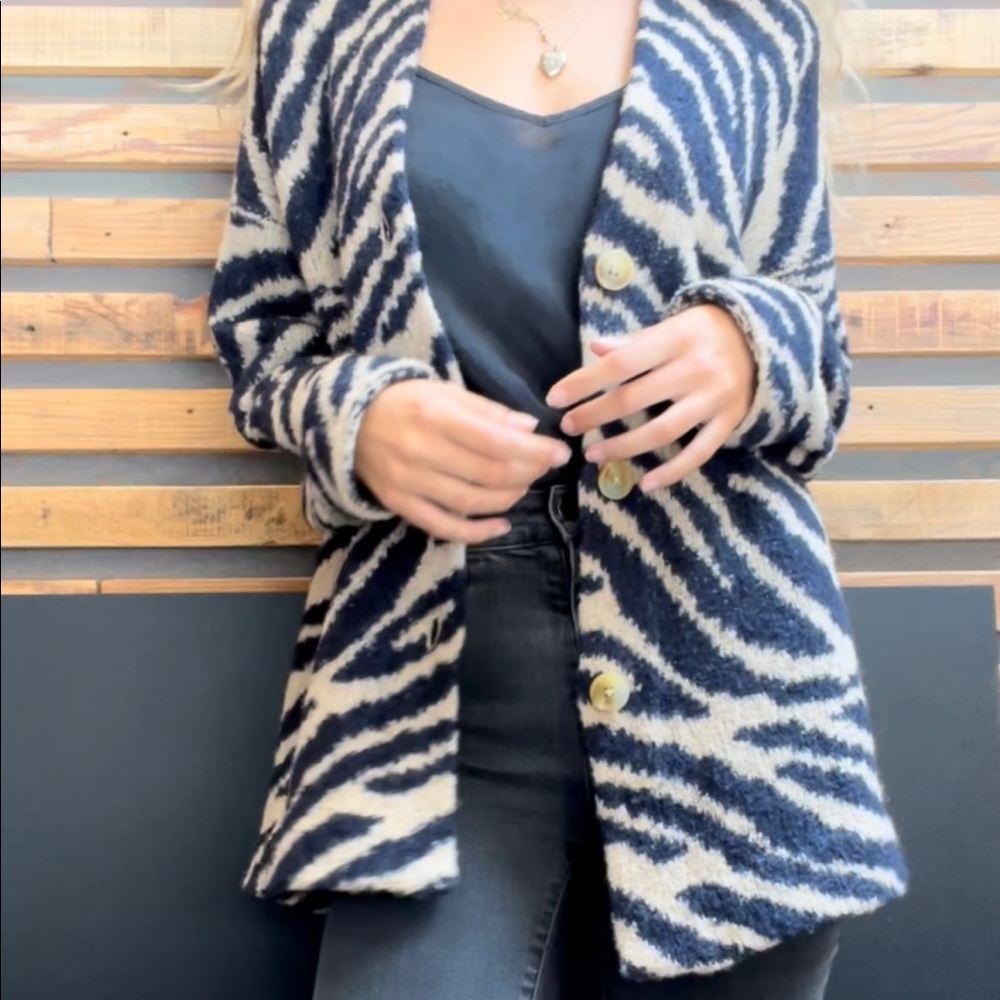 Wool Zebra / Tiger Print Coat